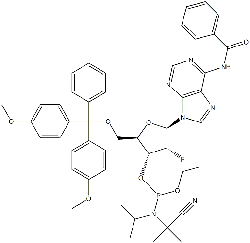 N-Benzoyl-5'-O-[бис(4-метоксифенил)фенилметил]-2'-дезокси-2'-фтораденозин 3'-[2-цианэтил N,N-bis(1-метилэтил)фосфорамидит]